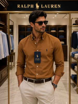 Ralph LaurenOriginal Ralph Lauren Solid Brown Shirt | Cotton Casual Shirt