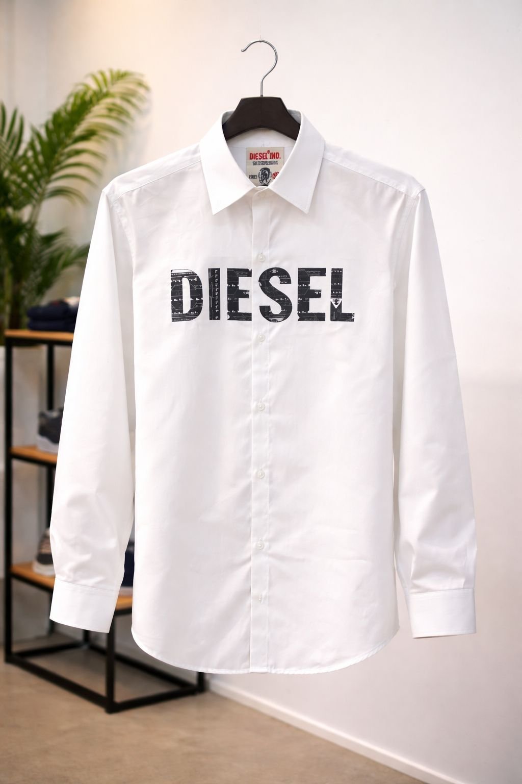 Diesel Urban Bold White Printed Statement Shirt for Men - Image 2